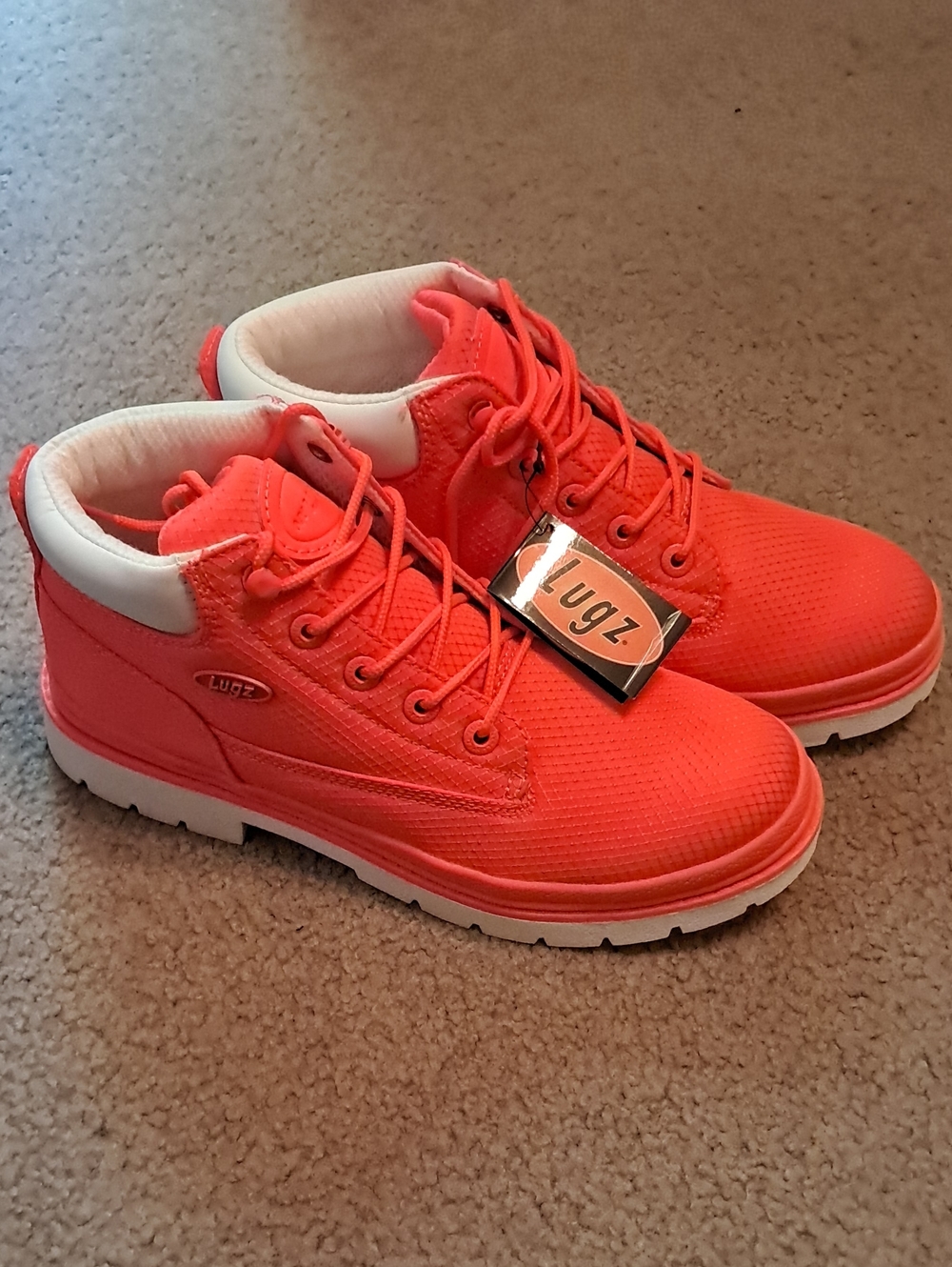 Lugz Women's Neon Coral High-Top Sneakers 10
